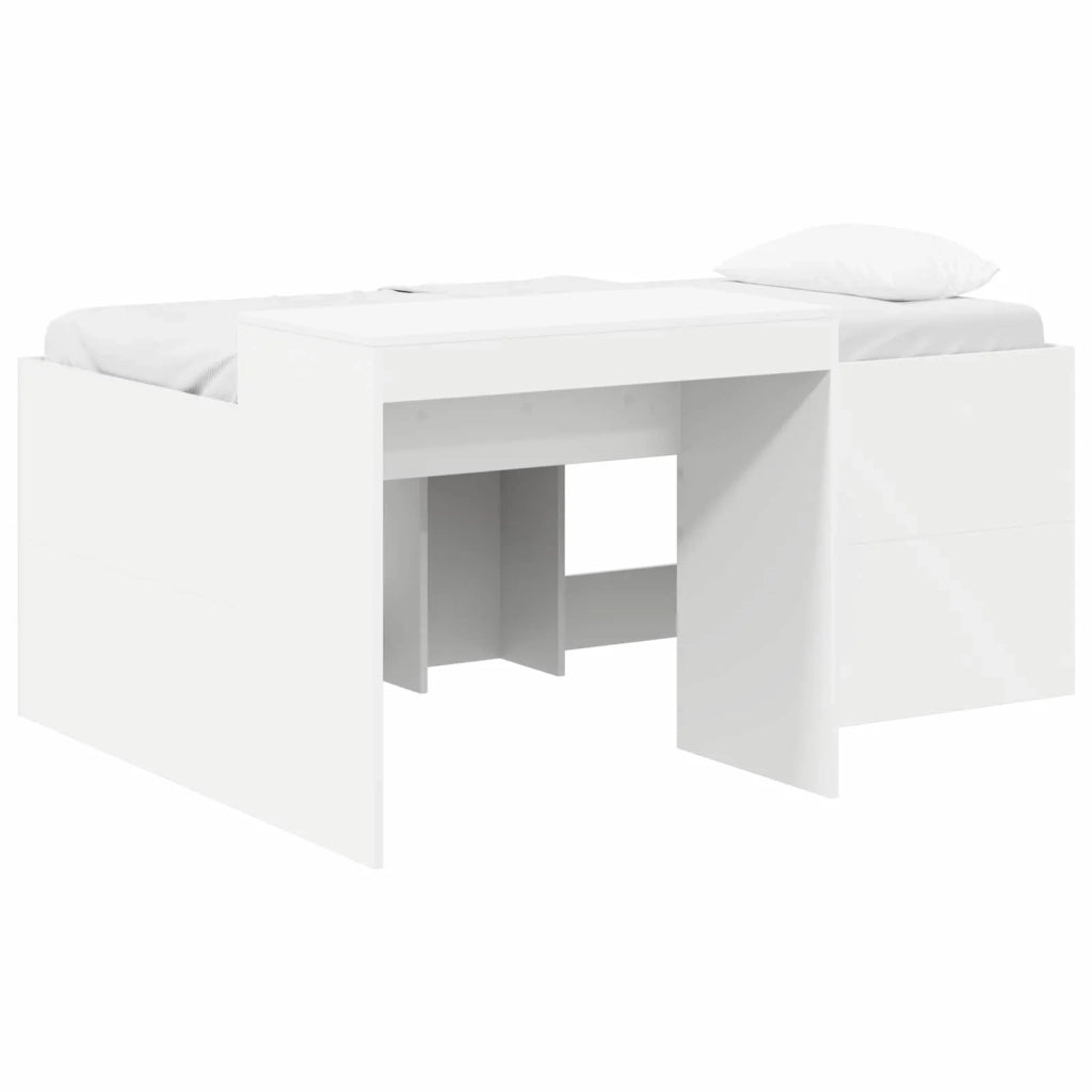 Letto alto per bambini con scrivania Bianco 80 x 160 cm 3422667