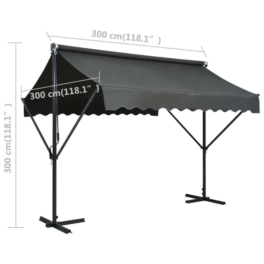 Tenda impermeabile su cavalletto 300 x 300 cm antracite 02_0007476