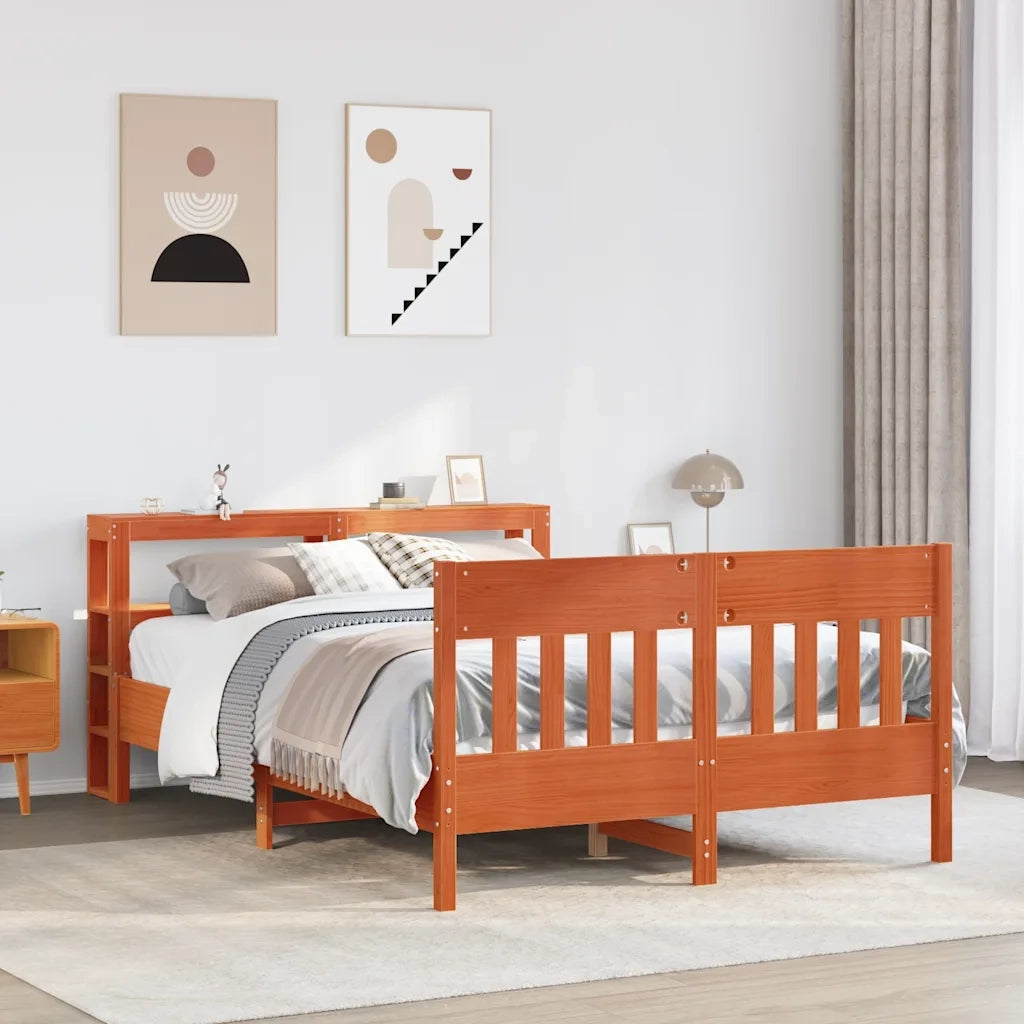 Letto senza Materasso Marrone Cera 140x190 cm in Legno di Pino 3306278