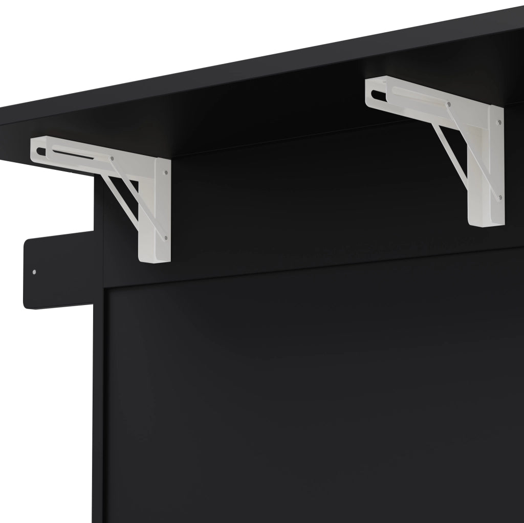 Carrello cucina 120x45(70)x95 cm con piano ribaltabile in MDF nero