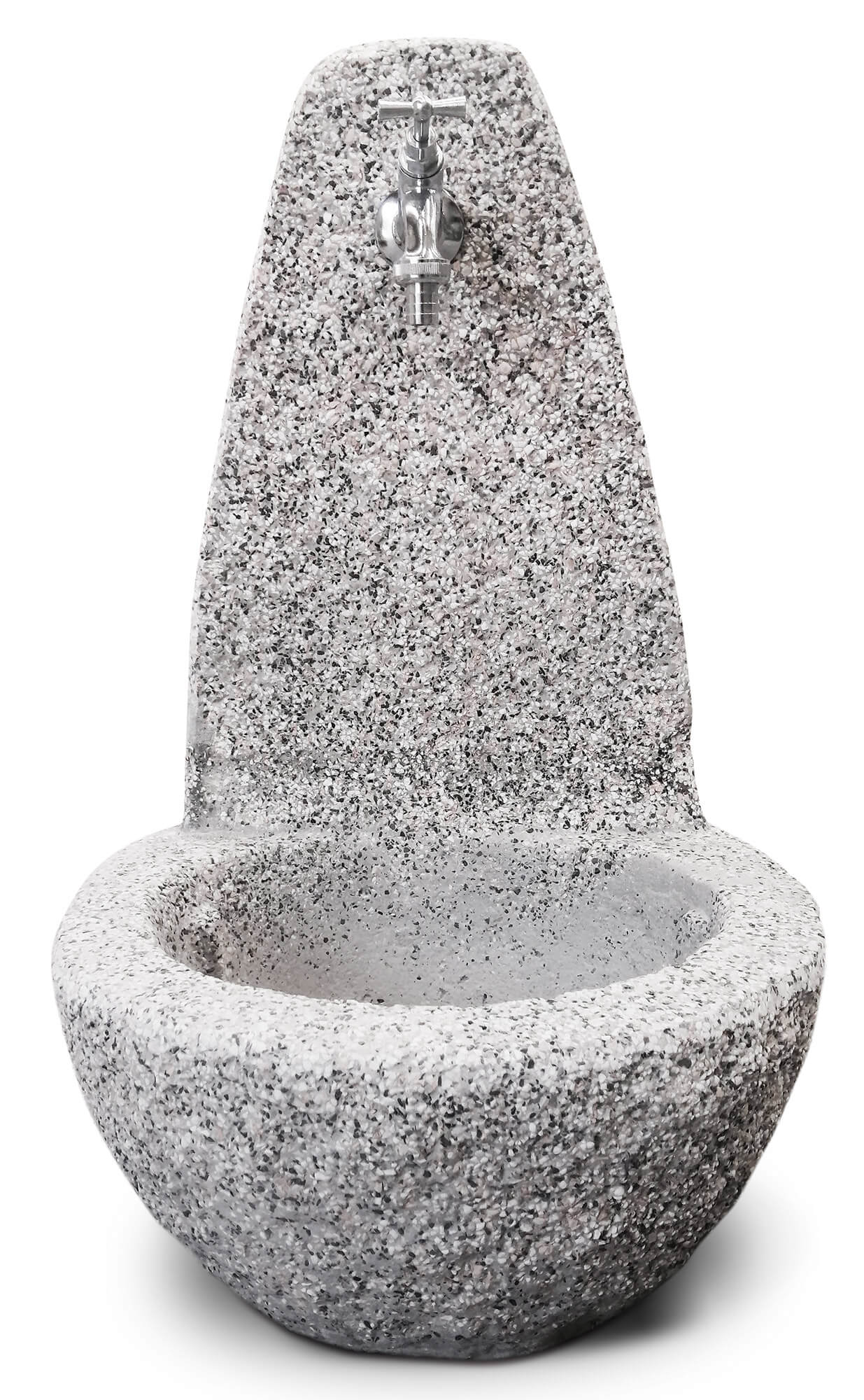 Fontana da Giardino Senza Rubinetto in Cemento Granulato di Marmo Cuneo Bianco/Nero