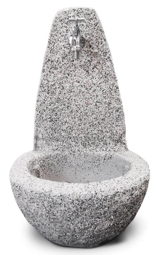 Fontana da Giardino Senza Rubinetto in Cemento Granulato di Marmo Cuneo Bianco/Nero