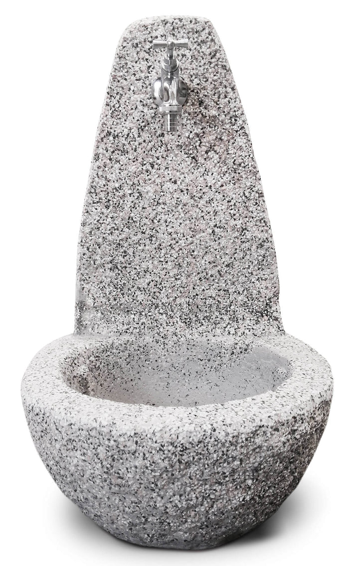 Fontana da Giardino Senza Rubinetto in Cemento Granulato di Marmo Cuneo Bianco/Nero