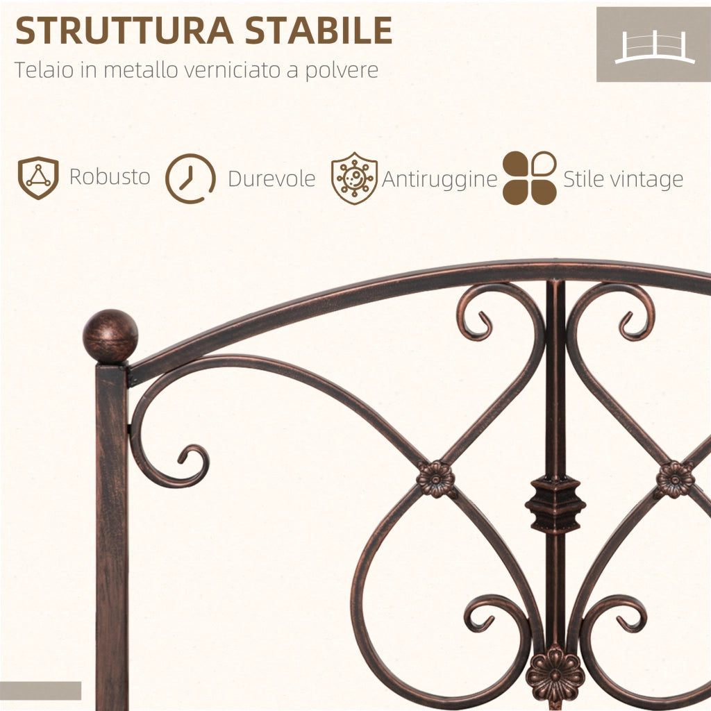 Ponticello da Giardino Vintage con Elementi Floreali ¨C Zephmum ¨C 99x68x53cm Nero in Metallo