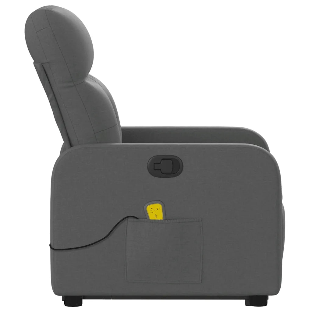 Poltrona Alzapersona Massaggi Reclinabile Grigio Scuro Tessuto 3206805
