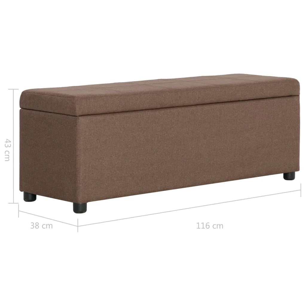 Panca con vano contenitore 116 cm poliestere marrone 02_0010893