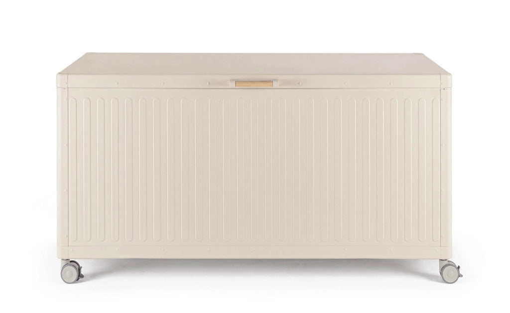 Baule Contenitore da Esterno 141,6x72x70h cm Apertura Facile e Ruote in Alluminio Ocean S Seta