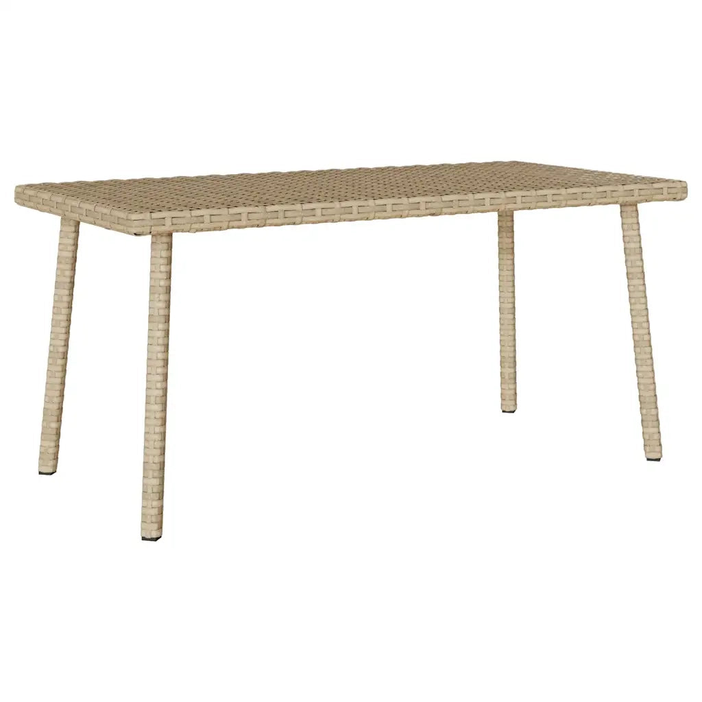 vidaXL Tavolino da Giardino Rettangolare Beige 80x40x37 cm Polyrattan