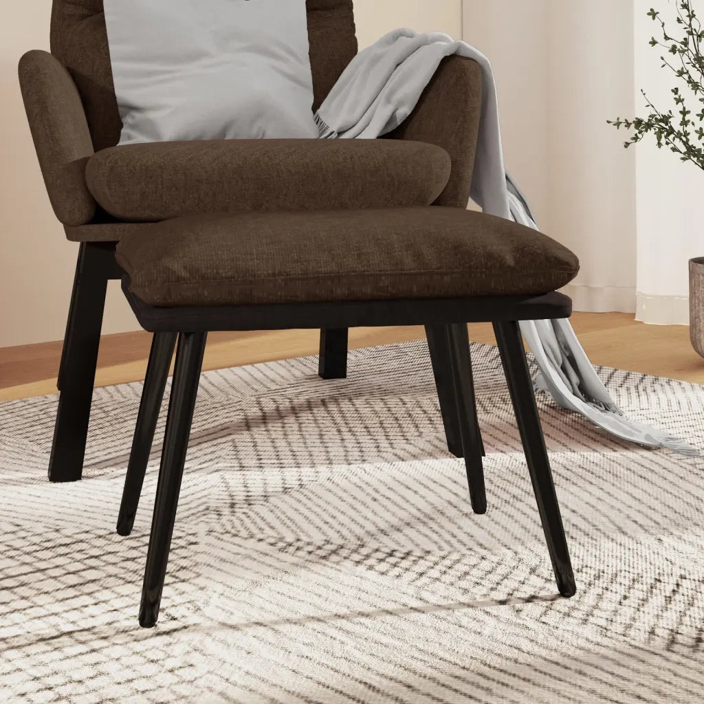 Poggiapiedi Marrone 45x29,5x35 cm in Tessuto e Similpelle 341518