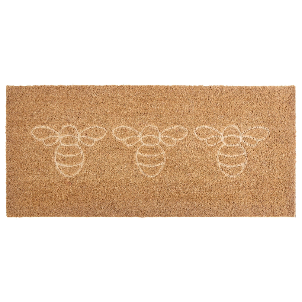 Zerbino in fibra di cocco naturale con fondo in PVC antiscivolo 55 x 120 cm Testo della casa Motivo moderno per interni