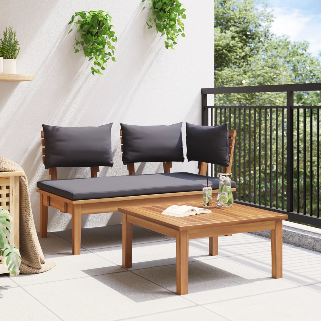 Set di Panchine da Giardino in Legno Massello di Teak