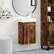 Mobile bagno con rubinetto Rovere Fumo 40,5 x 22,5 x 62 cm