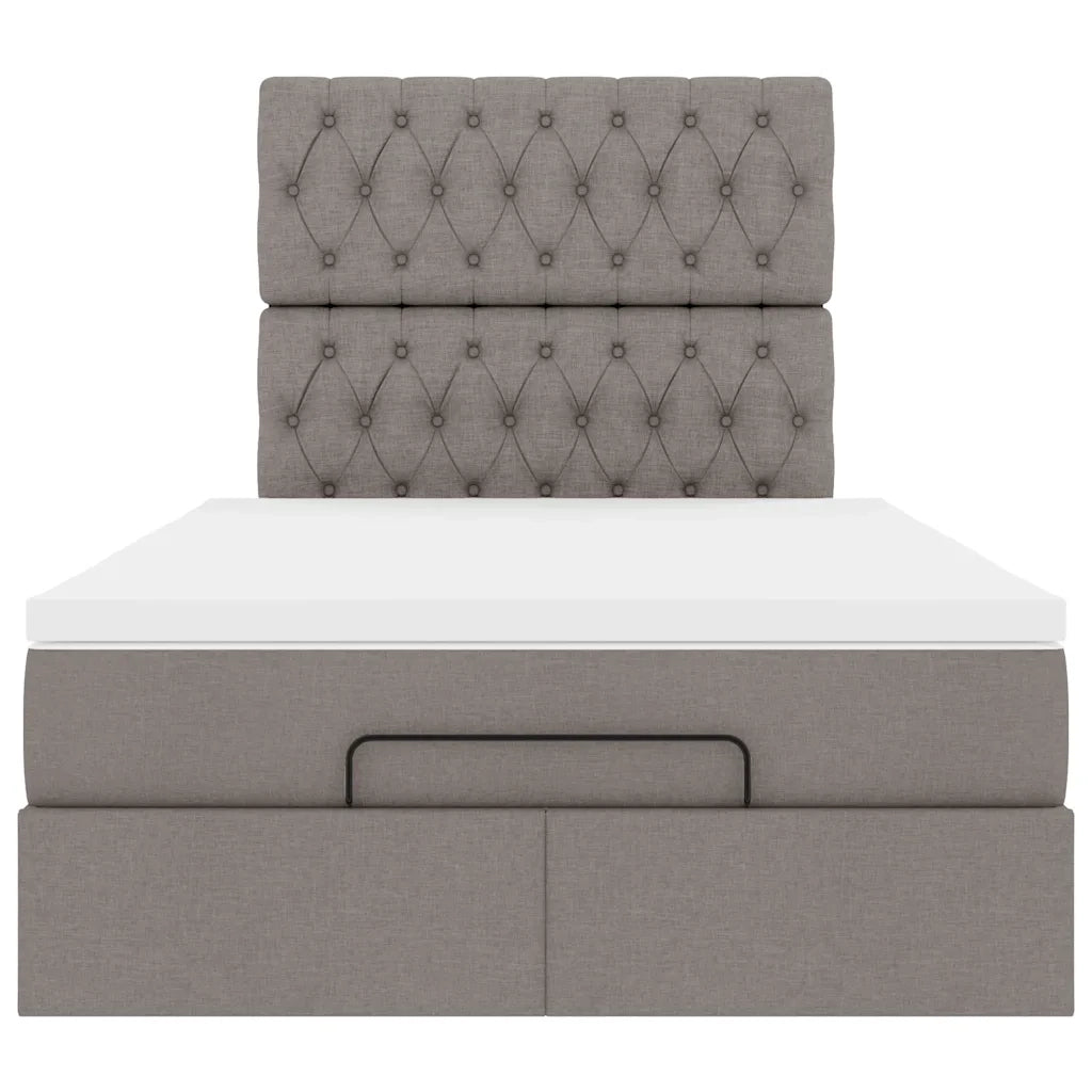 Struttura Letto Pouf con Materasso Tortora 120x200cm in Tessuto
