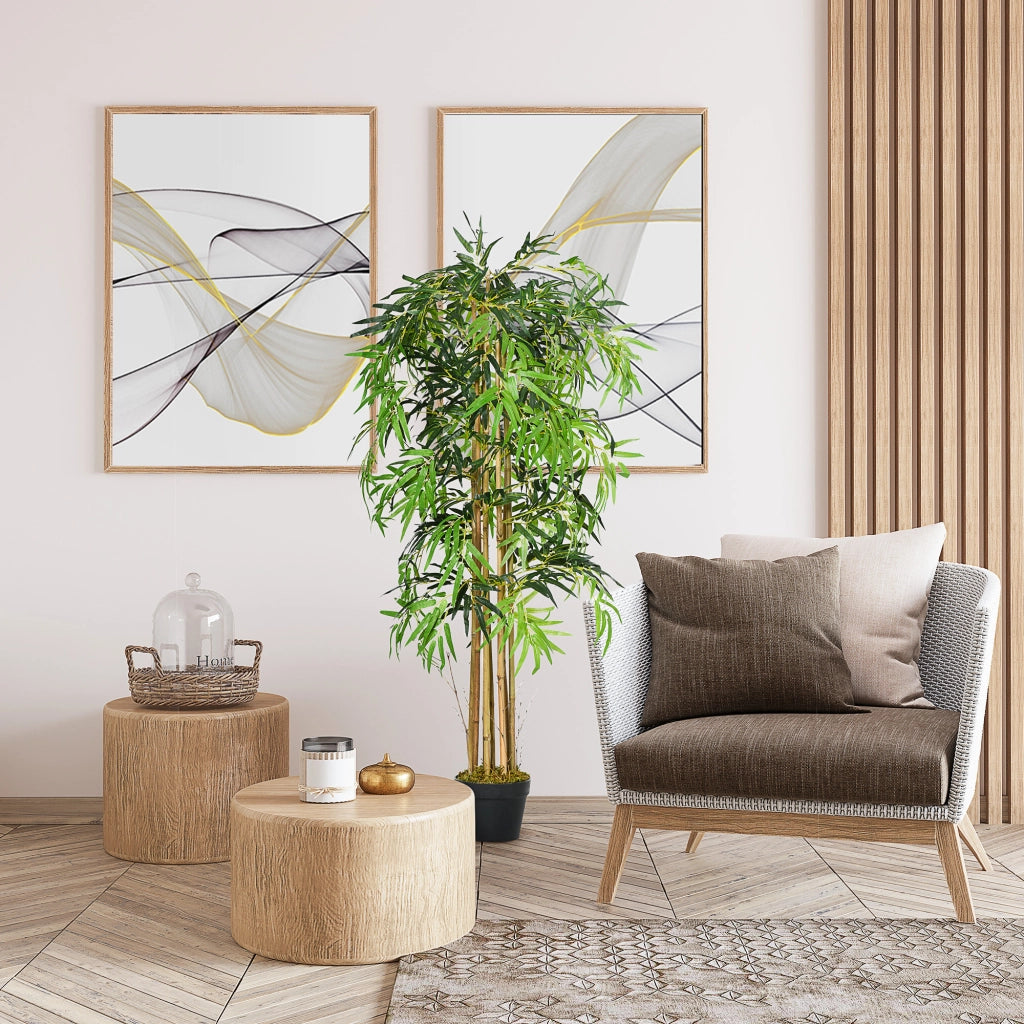 Pianta Bamb¨´ Artificiale con Vaso ¨C Xylo ¨C Interno ¦µ18x150cm Verde
