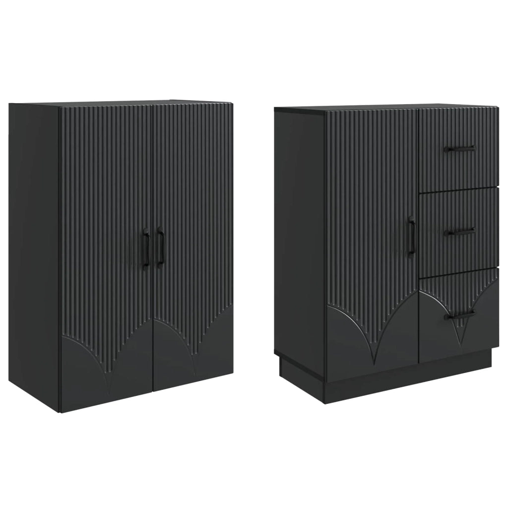 Set di armadi 2 pcs Nero Legno ingegnerizzato