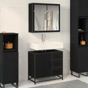 Set di mobili per il bagno 2 pcs Rovere nero Legno multistrato 3402322