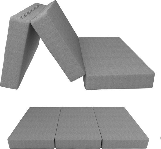Matrassone di schiuma per campeggio - 80 x 195 x 15 cm - Grigio