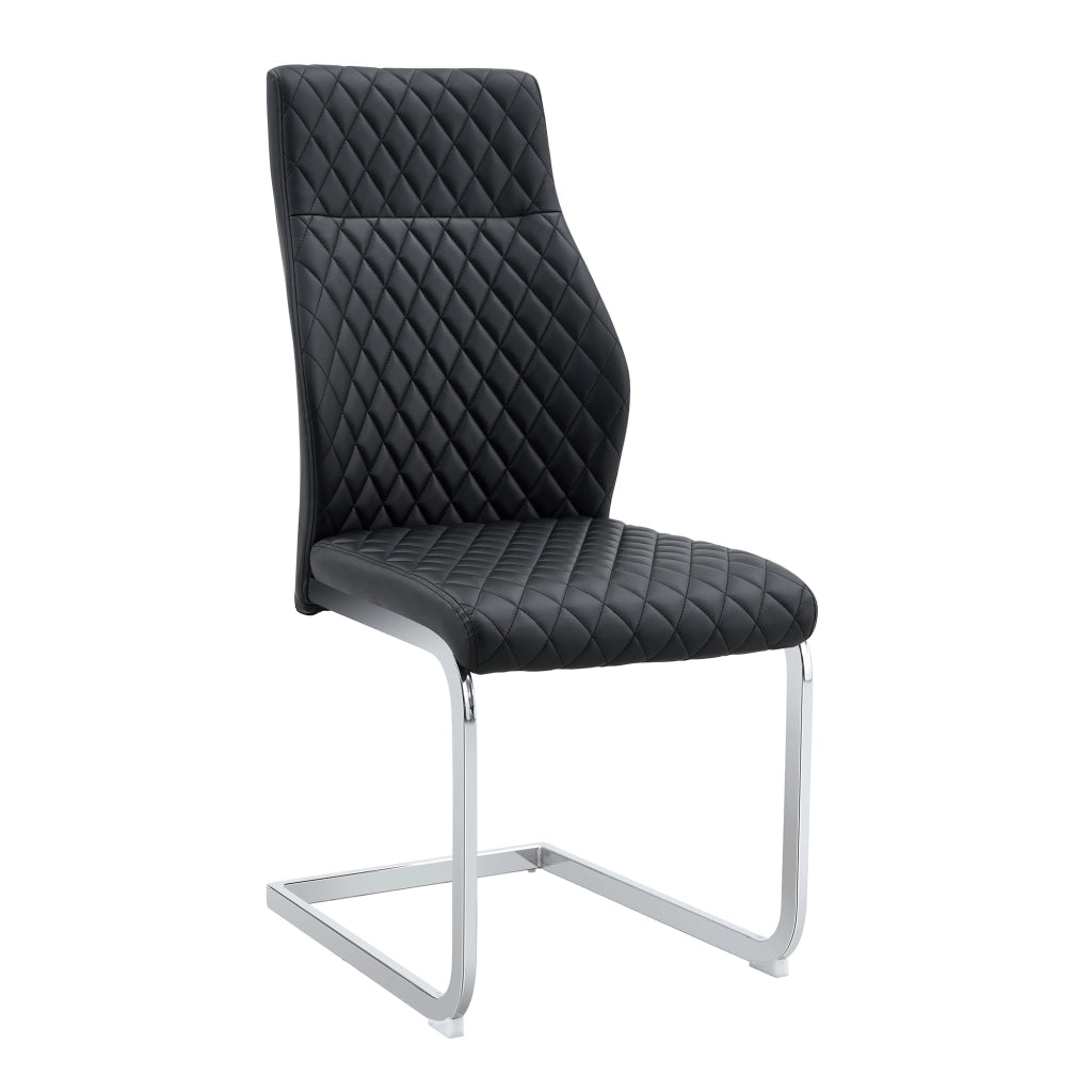 Set 2 Sedie da Pranzo con Schienale Alto ¨C MINIMAL ¨C Nero, Struttura in Metallo