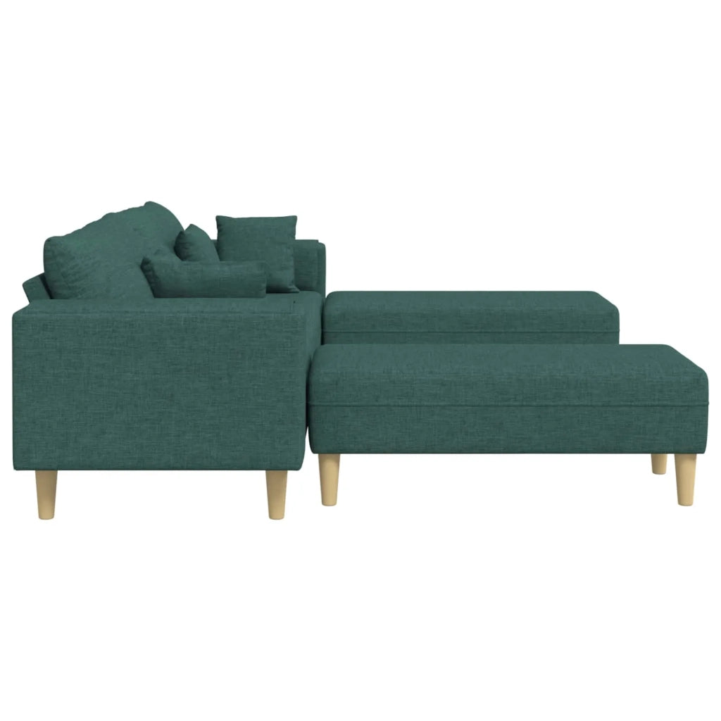 Divano con cuscino 3 pcs Verde Scuro Tessuto 3335166