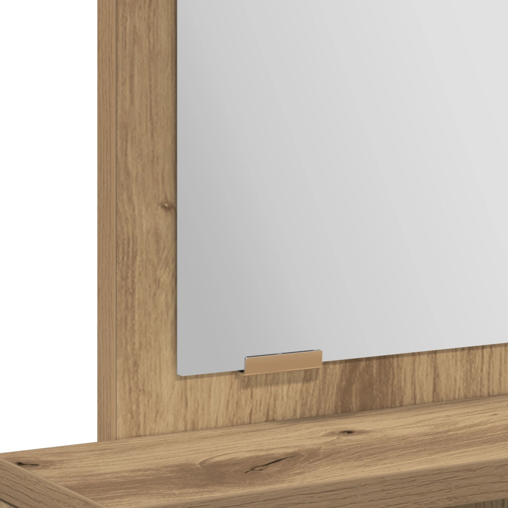 Tavolo da trucco  con cassetti in Rovere Artigianale 50x41x140 cm