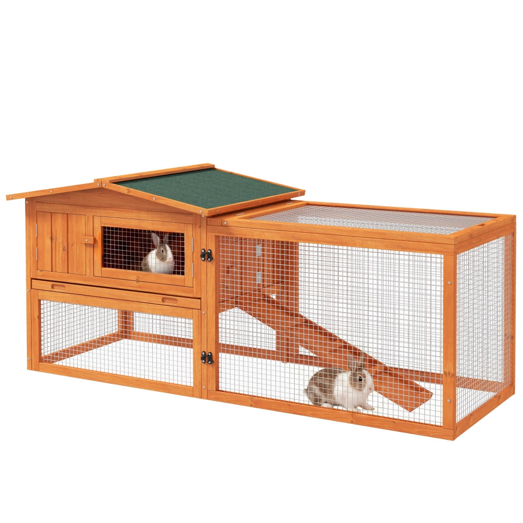 Gabbia per Piccoli Animali ¨C Xylo ¨C Legno di Abete con Tetto in Asfalto Arancione