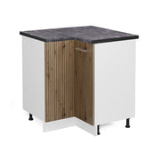 Mobile ad angolo cucina R-Line Rovere artigianale/Bianco 75.6 cm, PL Antracite Vicco