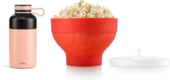 Set di Popcorn in Silicone + Fiasco Termico in Acciaio Inox 300ml