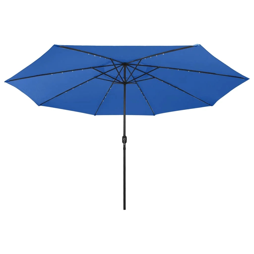 Ombrellone da esterno con LED e palo in metallo 400 cm blu 02_0008180
