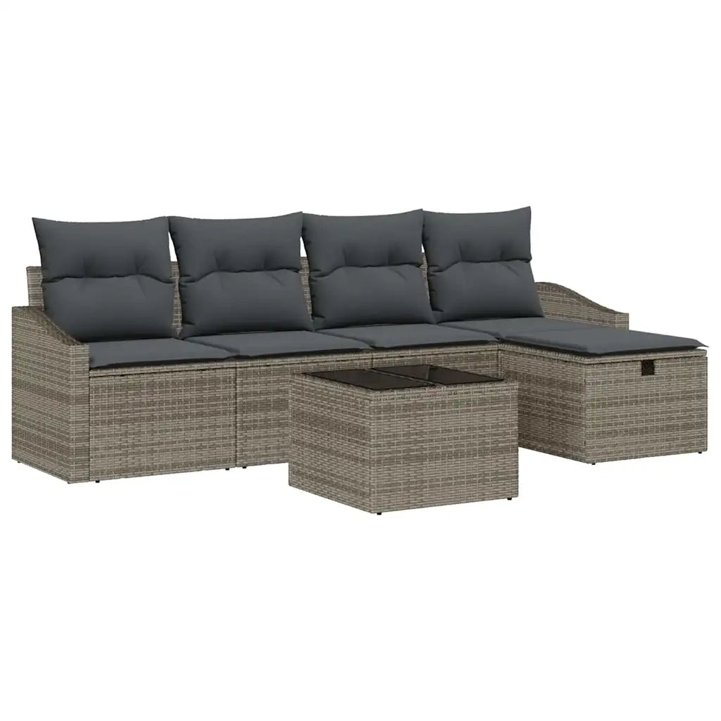 Set di divani con cuscino 5 pcs polyrattan