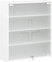 Cassa farmaceutica con porta in vetro doppia, cassa farmaceutica chiusura, Cassa farmaceutica, materiale legno, 71,5 x 64,2 x 19,6 cm