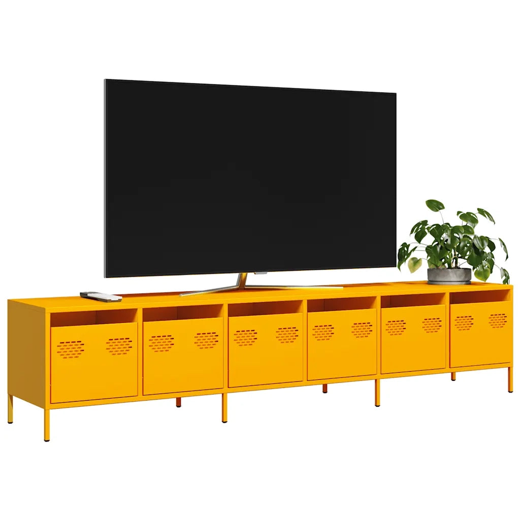 Mobile TV Giallo Senape 202x39x43,5cm Acciaio Laminato a Freddo 3307152