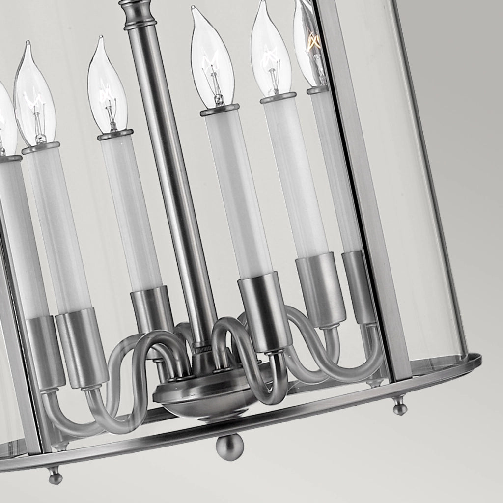 Lampadario Hinkley Gentry pewter 6 luci E14 Ø35cm classico