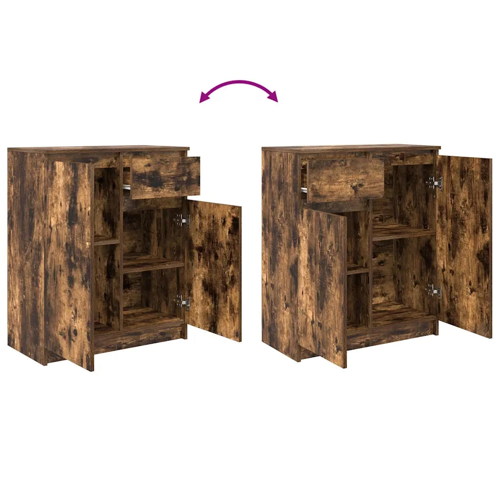 Credenza | Madia | Buffet da pranzo | Armadio da pranzo con Cassetto Rovere Fumo 71x35x84 cm in Truciolato