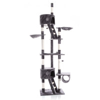 Albero tiragraffi 240-260cm grigio Modello a soffitto Sisal Con nicchie e amache