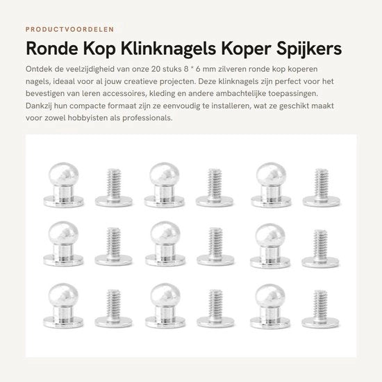 Accessori Decorativi a Spillo - 20 Stuks - Spillo Ronde - 8*6mm - Spillo in Rame