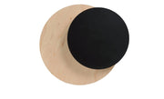 Applique 1 Luce A Disco Con Base In Legno Naturale E Acciaio Nero