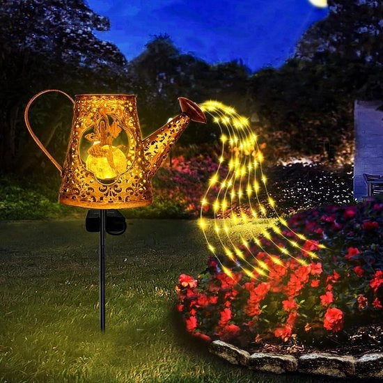 Pannello Fotovoltaico con Illuminazione Esterna - Decorazione Giardino - 1 pezzo - Metallo