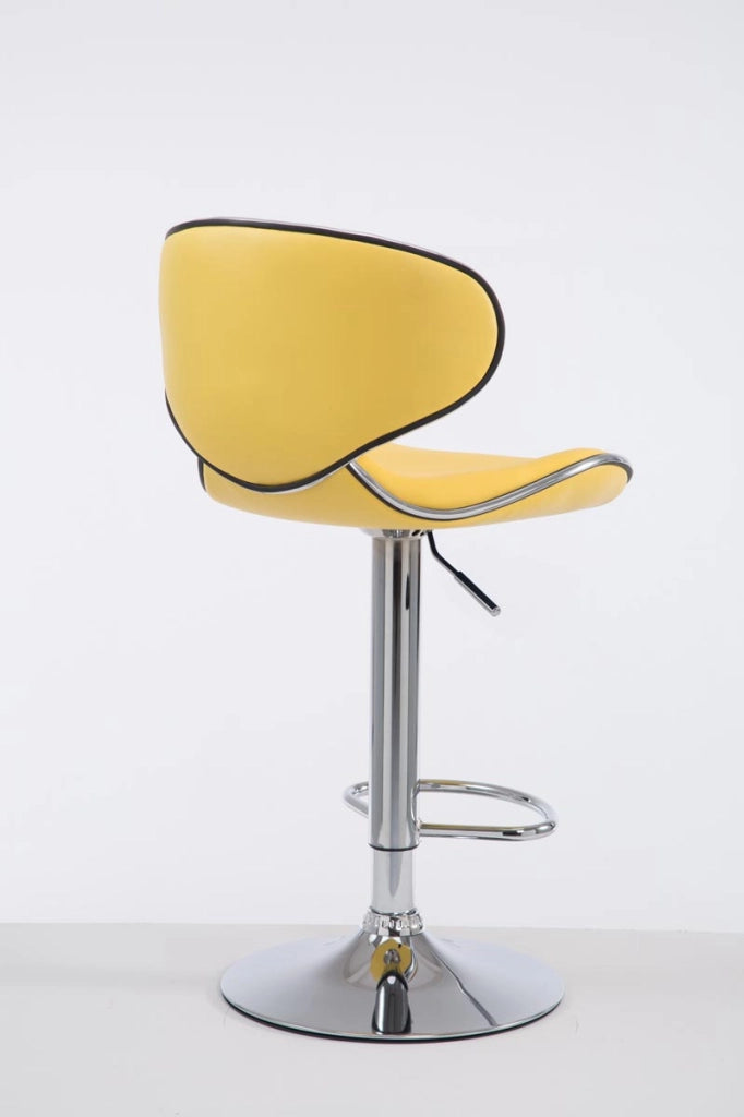 Sgabello Las Vegas V2 in similpelle giallo,cromo