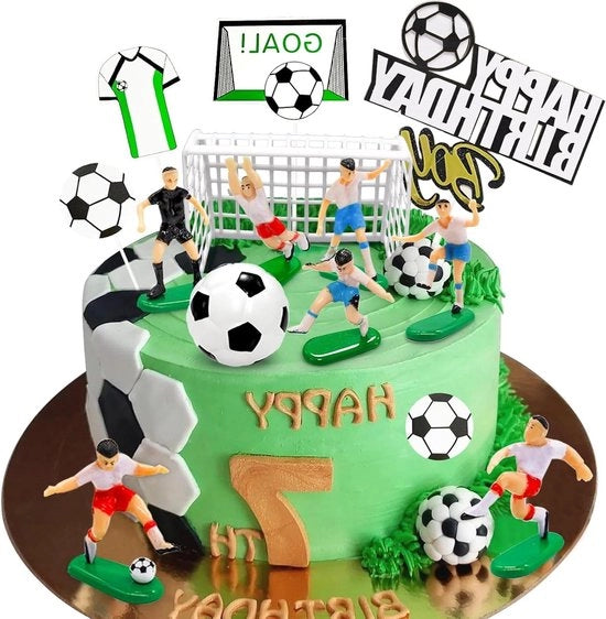 Decorazioni per torta da calcio per feste sportive e tematiche - Set da 14 pezzi