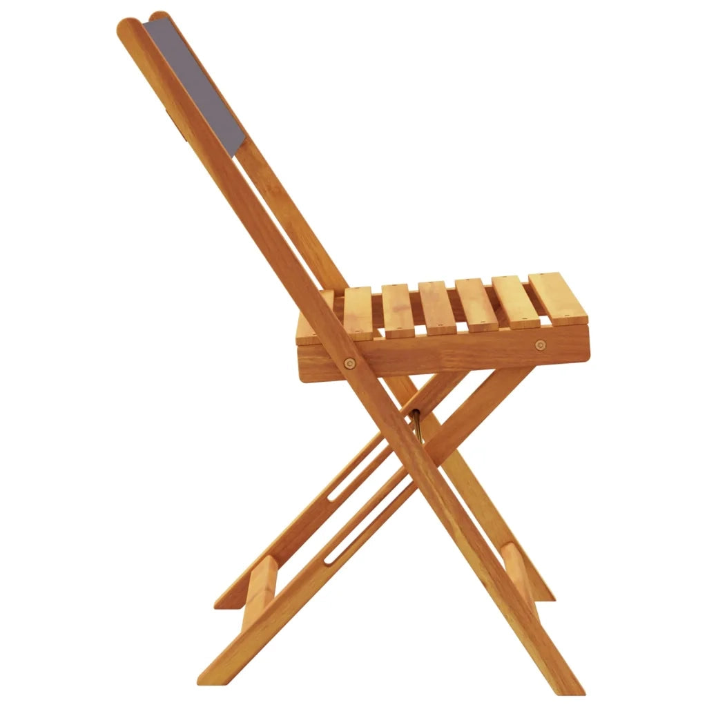 Sedie Giardino Pieghevoli 4pz Antracite Tessuto Legno Massello 3214613