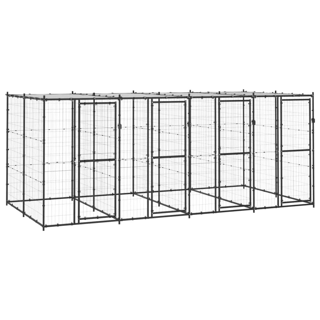 Gabbia per Cani da Esterno in Acciaio con Tetto 9,68 mÂ² cod mxl 56933
