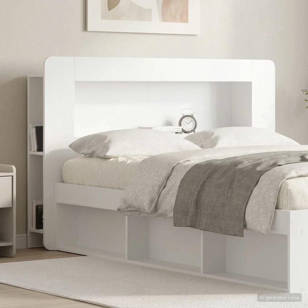 Testata del letto Bianco Lucido Legno ingegnerizzato 8001268