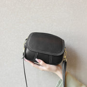 Borsa a tracolla piccola da donna in vera pelle, modello Hobo, colore nero
