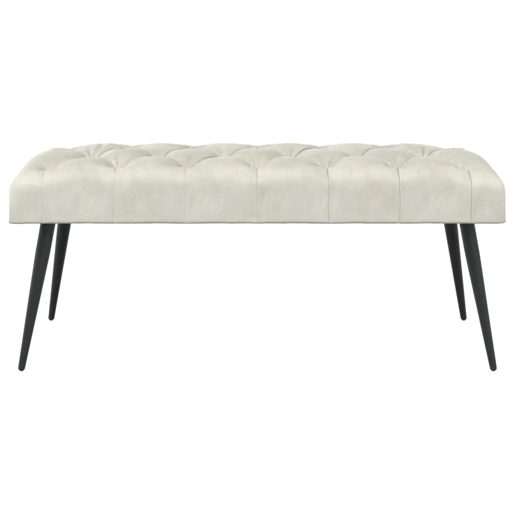 Panchina con bottoni imbottiti Crema 110 x 40 x 46 cm Velluto 42038579