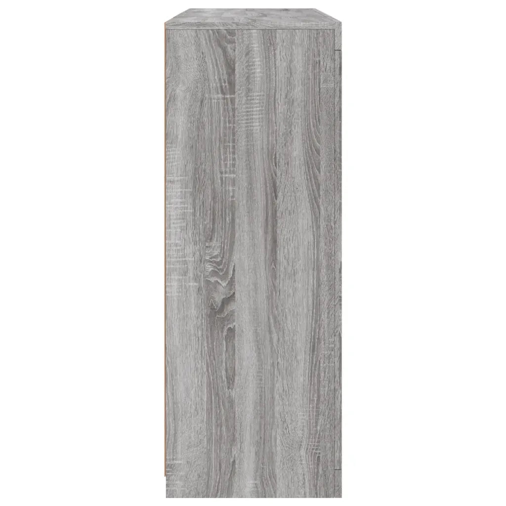 Credenze con Luci LED 3 pz | Madia | Buffet da pranzo | Armadio da pranzo Grigio Sonoma in Legno Multistrato