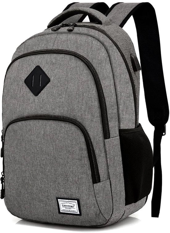 Borsa da Viaggio per Uomo e Donna, Borsa con Molti Compartimenti e Tasca per Laptop 15,6", Borsa da Viaggio Impermeabile, Borsa per Studenti, Personale di Ufficio, Viaggi e Escursioni (Grigio)