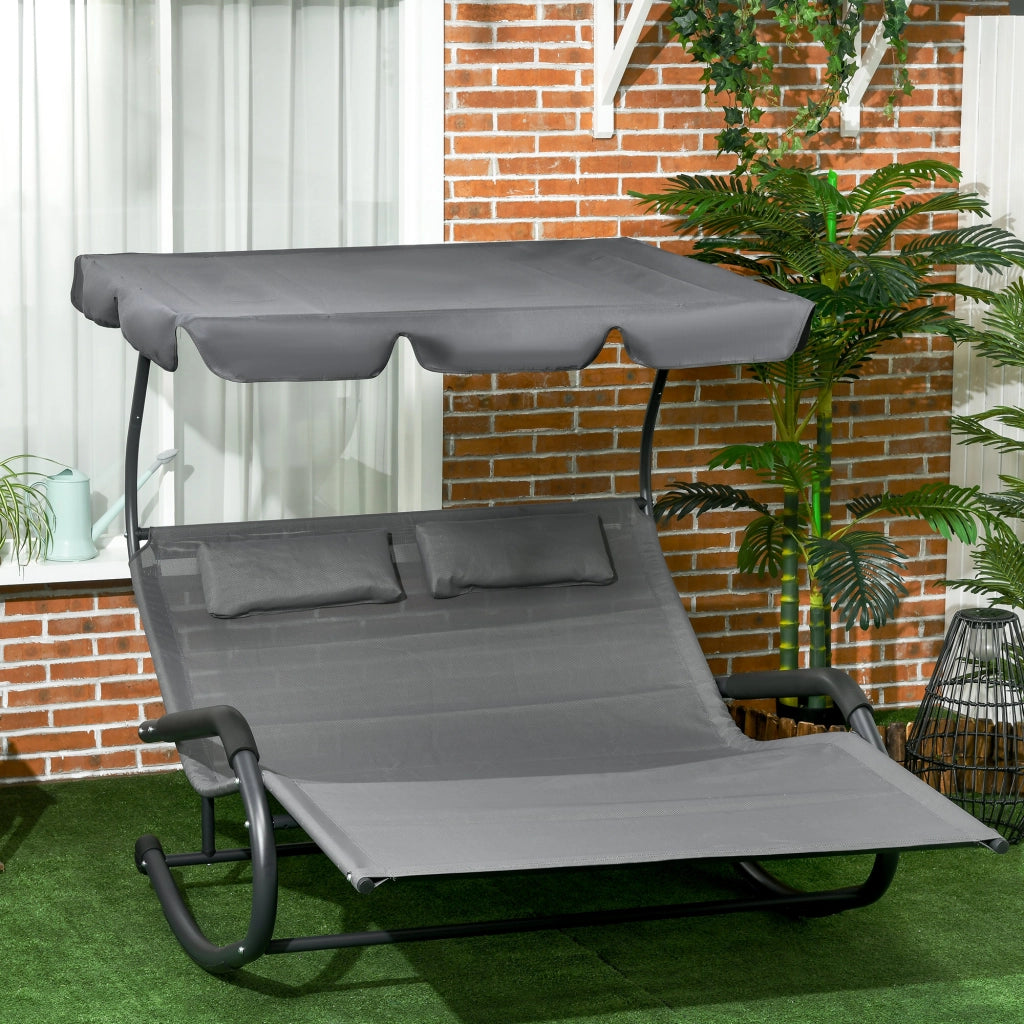 Poltrona chaise longue reclinabile con tetto solare ¨C Zephmum ¨C Nero 200x139x140 cm