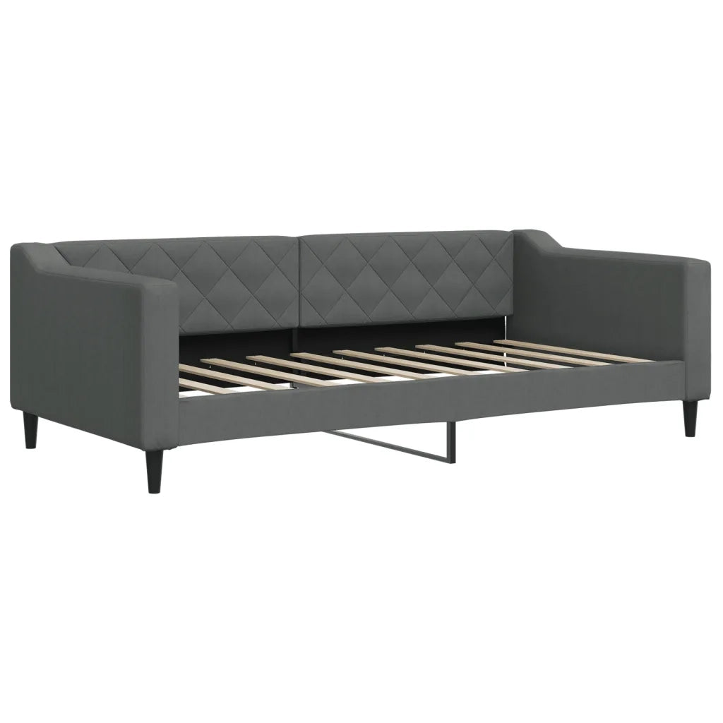 Divano Letto Estraibile Materassi Grigio Scuro 90x190cm Tessuto 3197455