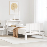 Giroletto con Testiera senza Materasso Bianco 90x190 cm