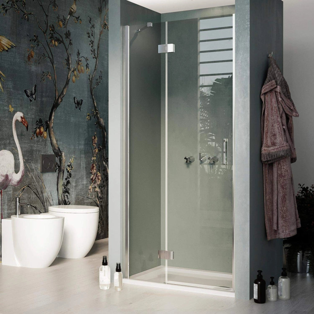 Porta Doccia 75CM H190 Vetro Trasparente con Easy-Clean mod. Flip Anta + Profilo